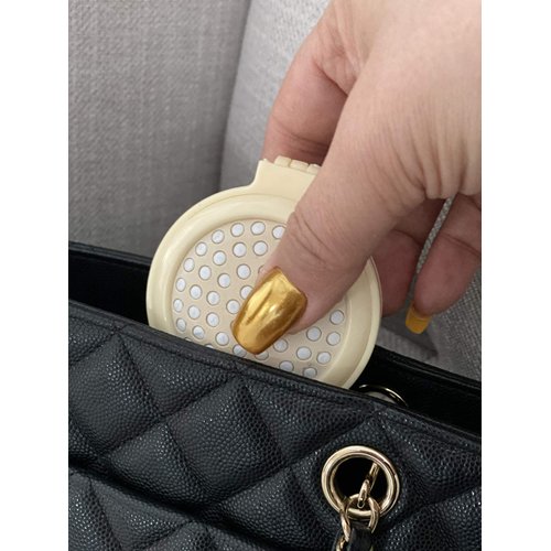 LIFE IS BEAUTIFUL 2.5" Diameter Folding Hair Brush With Compact Mirror Pocket Size Gift Positive Vibe Message Travel Car Gym Bag Purse Locker