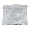 SUNGULF 100pcs Organza Pouch Bag Drawstring 4x6 10x15cm Strong Gift Candy Bag Jewelry Party Wedding Favor (White with Silver)