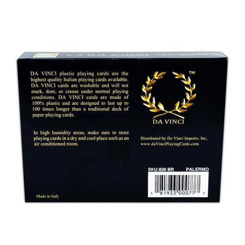 DA VINCI Palermo, Italian 100% Plastic Playing Cards, 2 Deck Set Bridge Size Regular Index, with Hard Shell Case & 2 Cut Cards…