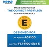 VEVA Premium 2 HEPA Filters and 6 Pack of Pre-Filters compatible with Air Purifier Models AC4100/AC4150BLCA and Replacement FLT4100 Filter E