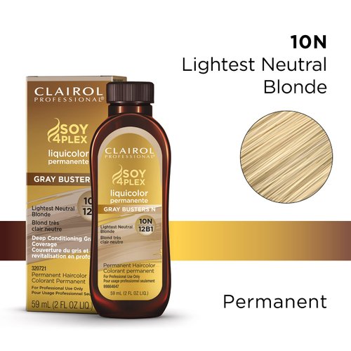 Clairol Professional Permanent Liquicolor for Blonde Hair Color, 10n Lightest Neutral Blonde, 2 oz