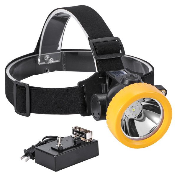 Yongkist Mining Headlight Coon Hunting Light Mining Lights Rechargeable Mining Cap Lamp Flashlight 7 LEDs Explosion Proof Hard Hat BK3000 for Hunting Fishing Hiking(Yellow)