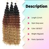 Deep Wave Curly Braiding Hair Synthetic 22 Inch Ocean Wave Crochet Hair for Black Women Deep Wave Wet and Wavy Curly Braiding Hair Extensions (22 Inch, 1B/30/27)