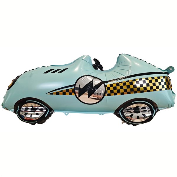 3D Self standing Teal Blue Race Car Tire Foil Balloon car balloons for birthday boy race Themed party Baby Shower Decorations Supplies