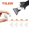 TILER 5 in 1 Silicone Caulking Tools Sealant Finishing Tool Grout Scraper, Reuse and Replace 5 Silicone Pads, Great Tools for Kitchen Bathroom Window, Sink Joint，Frames Seal