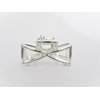 Generic Tiny small silver tone bow shaped metal hair claw clip