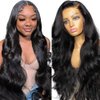 KALASHOW 250% Density 13x6 30 Inch HD Lace Front Wigs Human Hair Body Wave Lace Front Wigs Human Hair Pre Plucked Glueless Frontal Wigs Human Hair for Women Natural Hairline with Baby Hair Free Part