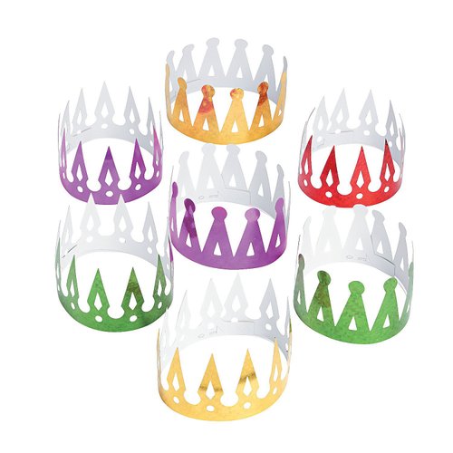 Fun Express Assorted Color Prism Crowns (1 Dozen) Costume Accessories, Party Supplies & Favors, Birthday Crowns
