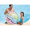 Intex Jumbo Inflatable Glossy Colorful Transparent PVC Giant Beach Ball w/Repair Patch in Polka-Dot or Rainbow Stripes for Ages 3 & Up, Color Varies