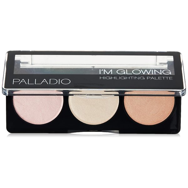 Palladio I'm Glowing Illuminating Highlighting Palette, Glow Bronzer Powder Makeup Set, High Pigmented Shimmery Colors