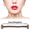 4PCS Face Lifting Band with Hairclip, Reusable Hairpin Facial Lifting Bands Invisible Facelift Patch Straps for Hair, Adjustable Elastic Band (Brown)
