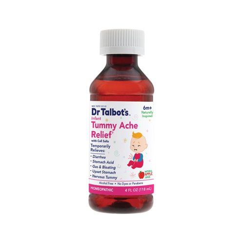 Dr. Talbot's Infant Tummy Ache Relief with Cell Salts - 4 fl oz - Naturally Inspired Kids Stomach Relief - Natural Apple Flavor - Includes Syringe