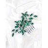 Green Rhinestone Bridal Wedding Hair Comb for Women Accessories Brihasory Handmade Headpieces for Brides Elegant Party Prom Tiaras for Girls and Women Valentine's Day Bridesmaid Gifts