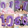 40 inch Big Size Number 7 Foil Helium Balloons Birthday Party Celebration Decoration, Digital Decorations Supplies, Wedding Anniversary Inch Decoration Kids(Purple,Number 7)