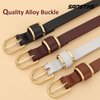 SANSTHS Set of 4 Womens Thin Belts Skinny Leather Belt with Gold Alloy Buckle (Black Brown White gold Leopard,M)