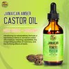 Jamaican Amber Organic Black Castor Oil - 60 ml / 2 fl oz - For Hair Strength, Hair Scalp, Body Massage Oil, and Eyebrows - Formulated to Prevent Hair Loss, for Women and Men with Biotin & Rosemary