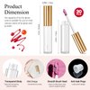KPX 30 Pcs lip Gloss Tube Containers Bulk Wand 10ml Empty Clear Pink Lip Oil Tubes Refillable Lip Balm Bottles with Rubber Insert for DIY Makeup Such as Lip Samples, Homemade Lip Balm (Golden)