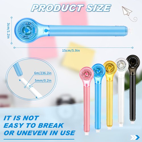 10 Pack Correction Tape Pen Correctional Tape Ink Corrector Tape Correction Tape Eraser for School Office Supplies, 0.2 x 236 Inch