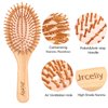 3PCS Bamboo Hair Brush Set,Natural Wooden Brush for Women, madam, Paddle Detangling Brush for Dry/Curly/Thick/Thin/Straight Hair