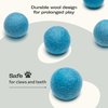 MEOWFIA Wool Ball Toys - 6-Pack of Safe for Cats and Small Dogs Balls - 1.5 Inch Felted Wool Cat Toy and Dog Toy - Perfect with Cat Cave - Silent - Mini Tennis Balls - (1,5in/Aquamarine)