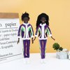 ONEST 2 Sets 11.5 Inch African American Dolls Include 2 Pieces Black Girl Doll and Black Boy Doll, 2 Pieces Handmade Doll Clothes, 2 Pairs of Doll Shoes