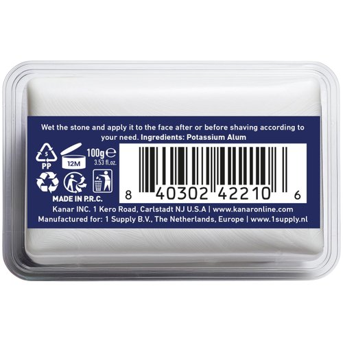 American Razor Blades Alum Block Aftershave Solution for Shaving Razor Burn Relief in Plastic Case 3.53 oz. 100gr.