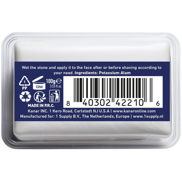 American Razor Blades Alum Block Aftershave Solution for Shaving Razor Burn Relief in Plastic Case 3.53 oz. 100gr.
