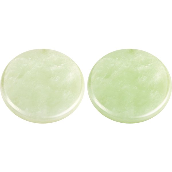 Bememo 2 Pieces Jade Stone for Lash Glue Eyelash Extension Round Jade Stone Lash Glue Holders Adhesive Pallet Fake Eye Lash Holder Base 2 Inch (Green)