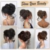 MSMUSAS Messy Bun Hair Piece Claw Clip Curly Wavy Faux Hair Bun Tousled Updo Hair Extensions Scrunchie Long Beard Chignon Buns Hair pieces for Women(Brown Mix Natural Blonde)