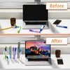 NIUBEE Acrylic Pen Holder 4 Compartments, Clear Pencil Organizer Cup for Countertop Desk Accessory Storage