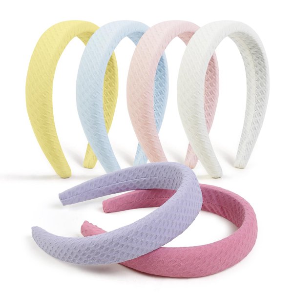 AIBFRID Headbands for Women Girls Wide Lattice Fashion Head Bands for Women’s Hair, 6 Packs Colorful Padded Hairbands Cute Stylish Thick Turban Headwraps Non Slip Hair Accessories