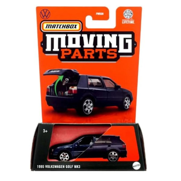 Matchbox 1995 Volkswagen Golf MK3 Moving Parts Model Car, Blue