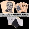 Blank Tattoo Practice Skin Fake Skin, 20PCS/set, including 10PCS Practice Skin + 10PCS Tattoo Transfer Paper, Practice Skin Tattoo Skin suitable for beginners and experienced artists (Two sided use)