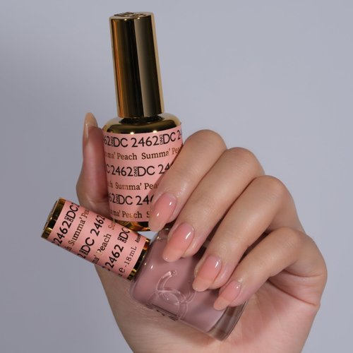 DND Gel DC Sheer Polish Set - 1 each of Gel Polish and Nail Polish, Summa Peach, 0.5 Fl Oz