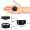 0.5 oz Screw Top Aluminum Tin Jar with Screw Lid and Blank Labels (Black - Pack of 32)