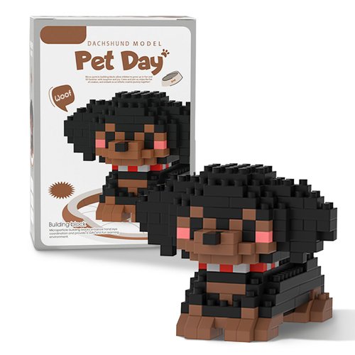 Scosloo Micro Mini Building Blocks Dog Series, Animals Model Toy Party Favors for Kids, Creative Building Blocks, Birthday Gift for Boy Girl Ages 6-12+ (Dachshund)
