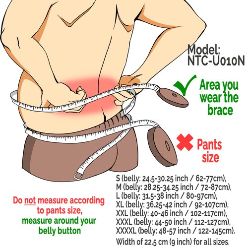 NeoTech Care Neoprene Back Brace for Optimal Support and Pain Relief - Adjustable Compression Belt for Lumbar Stability - Comfortable and Breathable Lower Back Support (Black, Size XL)