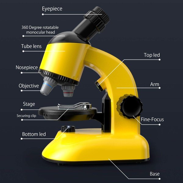 Microscope for Kids, Microscope Kit LED 40X-1200X Magnification Kids Science Toys, Microscope Slides with Specimens for Kids,Students Microscope STEM Kit