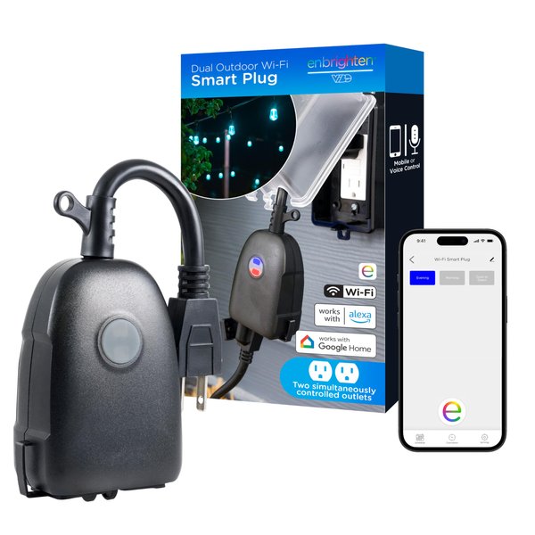 Enbrighten, Black, Wi-Fi Smart Light Switch, Outdoor, 51251