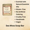Sea Moss Soap Bar| Handmade| For All Skin Types Acne, Eczema, Psoriasis | Shea Butter, All Natural, Body and Face, Dr. Sebi Inspired, Vegan, Gluten Free, Men & Women, Moisturizing, Essential Oils