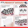 24 Packs Racing Flag Treat Boxes Cars Party Gift Box Black and White Checkered Racing Goodie Candy Boxes with Handles for Car Themed Birthday Party Decorations Supplies Favors