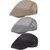 3 Pieces Mesh Newsboy Cap Mesh Breathable Summer Cap Adjustable Newsboy Beret Cap Cabbie Flat Cap (Khaki, Light Gray, Black)