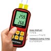 Digital K Type Thermometer 2 Channel K/J/T/E/R/S/N Type Thermocouple Thermometer Temperature Meter HVAC Meter with Backlight LCD Display