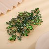 BERYUAN Green Crystal Rhinestone Hair Comb Wedding Rhinestone Hair Accessory Teardrop Rhinestone Headband Green Beads Hair Piece for Wedding Women and Girls