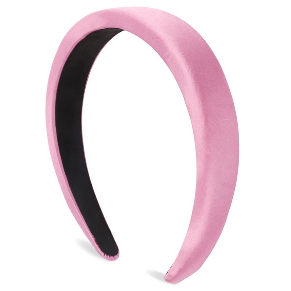 Atoden Pink Headband Padded Headband Satin Headbands Thick Headbands Plain Head Band Hair Bands Hair Accessories for Women Girls