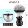 Anbbas Synthetic Badger Shaving Brush Set, 3IN1 Shaving Kit with Stainless Steel Shaving Stand and Bowl for Men Wet Close Shave