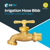 EZ-FLO Irrigation Hose Bibb, 1/2 Inch MIP Connection, 1/2 Inch MHT Connection, Brass Plumbing Fitting, 20181