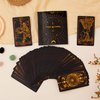 78 Tarot Cards with Guide Book, Black Tarot Deck Gift Set with Tarot Cloth, Chakra Stones and More, Tarot Cards Deck Fortune Telling Game Craft Cardboard for Beginners and Expert Readers