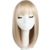 HSPCYGG Bob Wigs Short Daily Blonde Wig with Bangs 14" Straight Synthetic Halloween Costume Cosplay Wigs for Women
