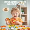 AuntyFey Wooden Puzzle for Toddler 1-3, 9 Pcs Toddler Puzzle Ages 2-4, Baby Animal Puzzle for Toddler, Montessori Puzzles Toys for 1 2 3 Year Old Boy Girl, Learning Educational Puzzle Toy(9 Pcs)